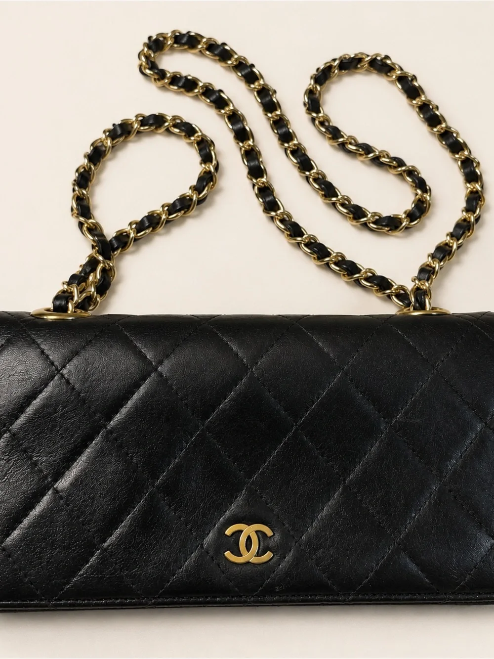 Authentic Vintage Chanel Quilted Converted Mini Bag.